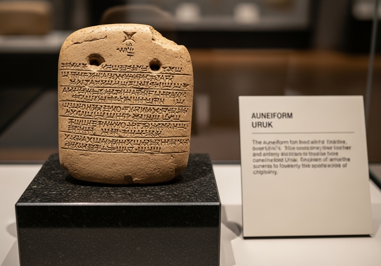 High-resolution image of a clay tablet inscribed with Sumerian or Babylonian cuneiform text, showcasing the earliest known form of writing in human history.