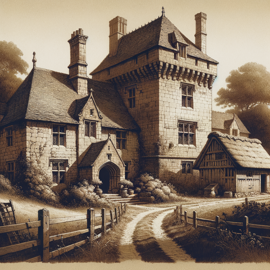 Medieval manor illustration